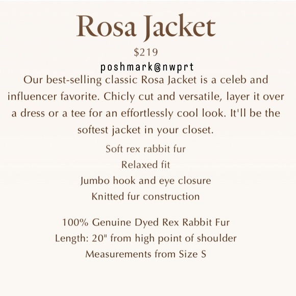 NWT 🐰 HEARTLOOM Rosa Jacket Rabbit Fur Latte Tan Camel Beige Tan XS 0 2 - Picture 10 of 12